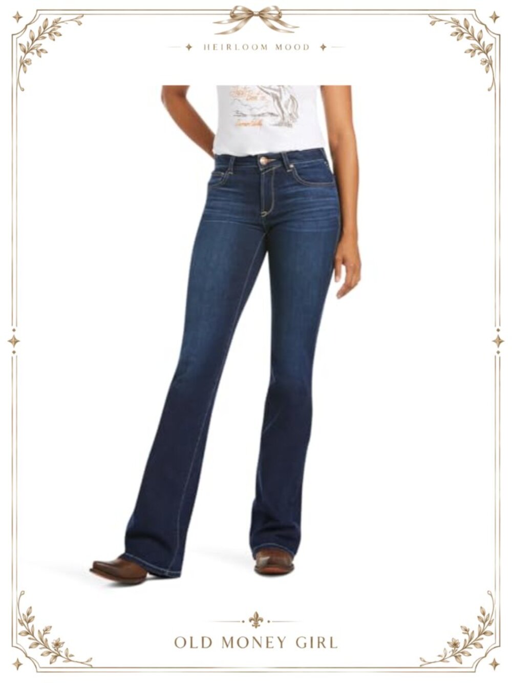 Ariat Ultra Stretch Flare Boot Jeans Mid Rise Casual Denim